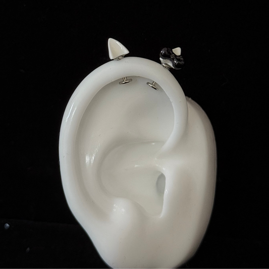 kitty ear style helix piercing stud