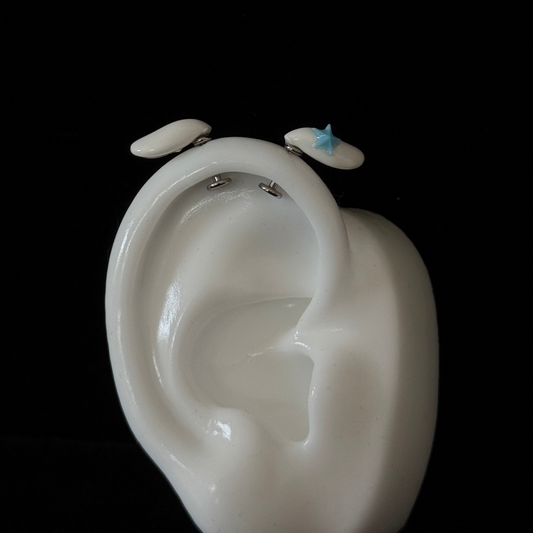 Cinnamoroll White Ear Star Titanium Helix Stud