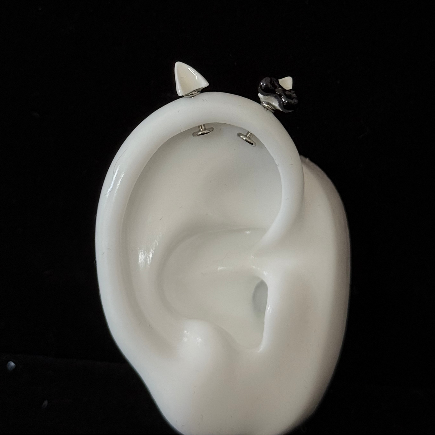kitty ear style helix piercing stud