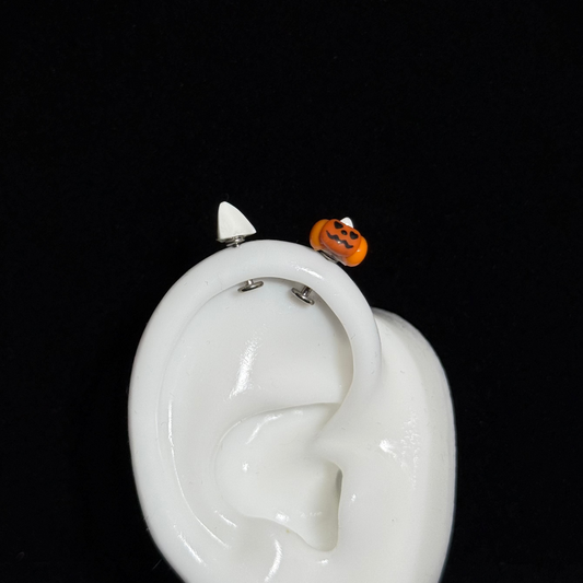 pumpkin kitty ear style helix piercing