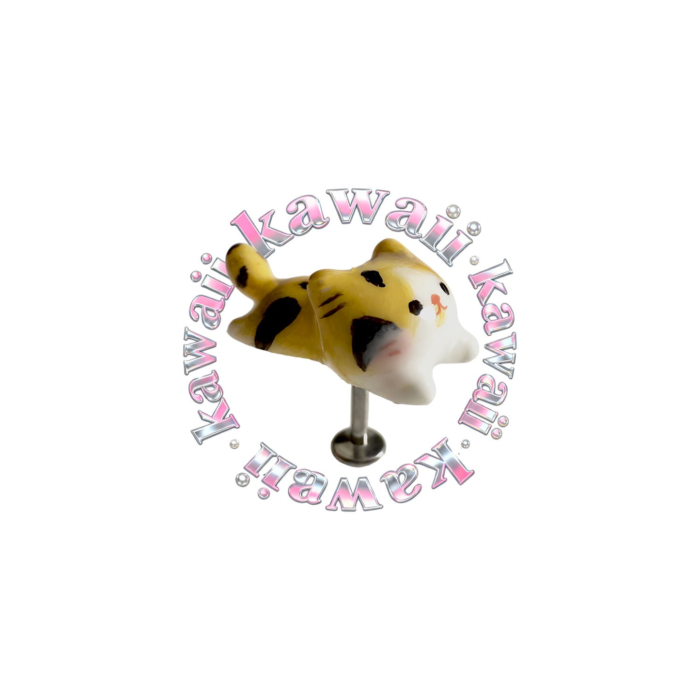 yellow cat earring