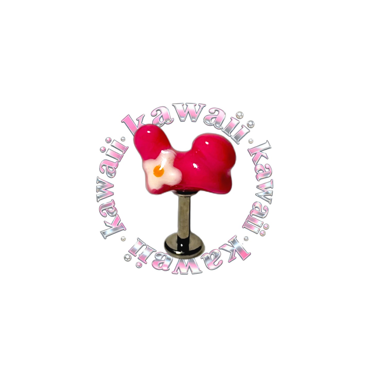 Pink Flower Ear Titanium Helix Stud | Cute Cartilage Piercing